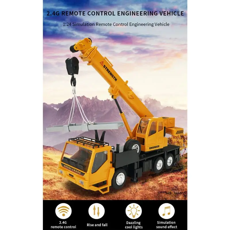 Premium New 2.4G 10ch 1:24 Scale Engineering RC Car Remote Control Cement Mixer Truck Vehicle Toys for Kids Boys