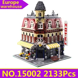 Lepinblocks Creator Expert House 15002 King Bricks кафе на углу, строительные блоки, вид на город, улица, архитектура, 10182, игрушки, подарок