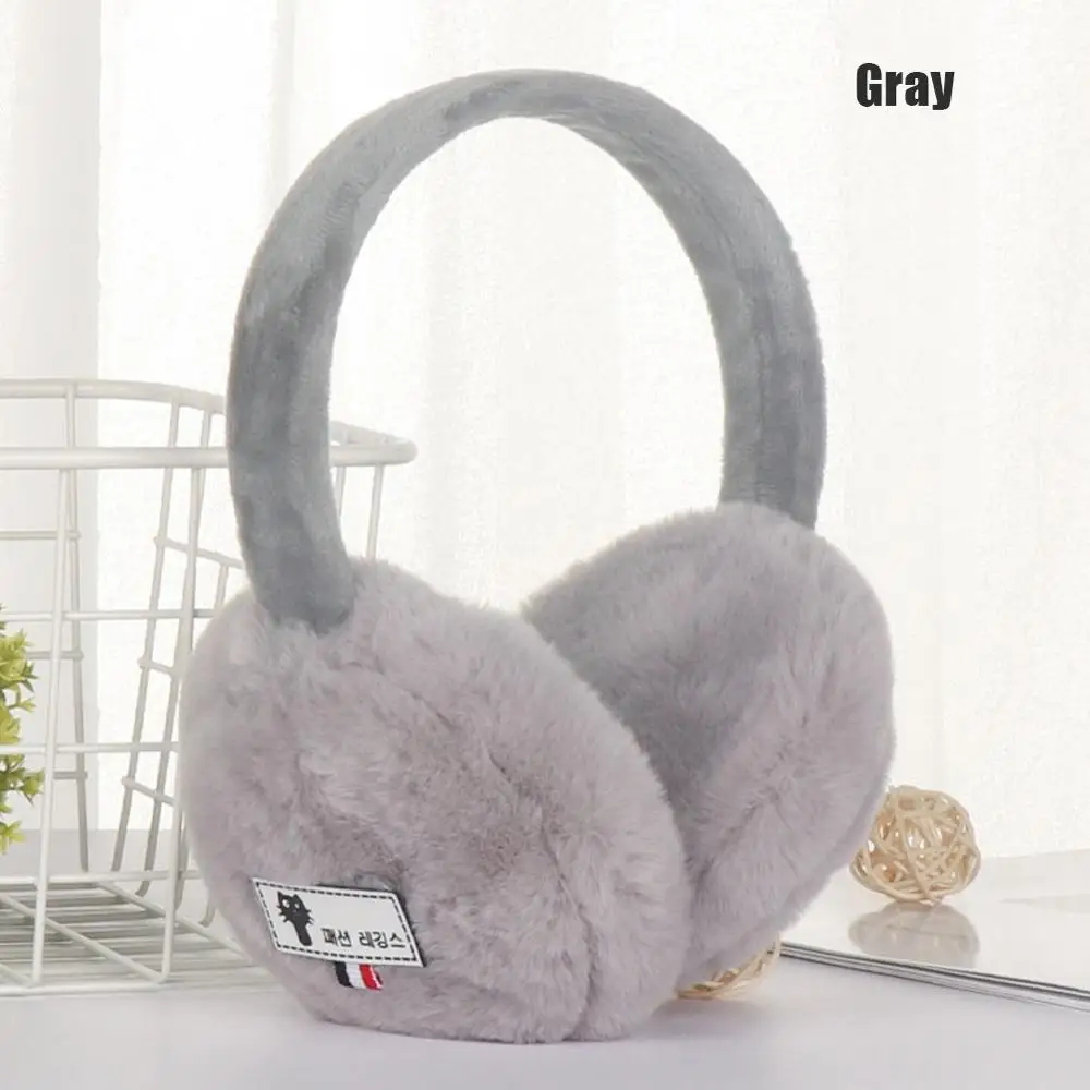 Cat-Gray-Adult Детские теплые зимние наушники с котом; женские милые плюшевые наушники для девочек; Детская повязка на голову; круглые наушники - Цвет: Cat-Gray-Adult