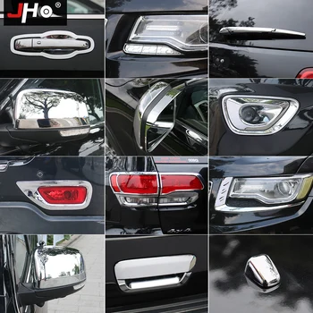 

JHO Car Rear View Mirror Tailgate Handle Rain Wiper Overlay Cover Trim For Jeep Grand Cherokee 2014-2020 WK2 Accessories 2018 16