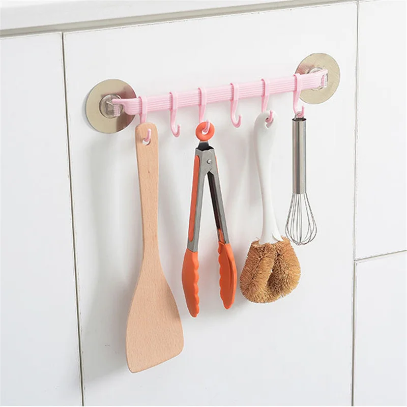 

Wall Mounted Bathroom Organizer Hooks Towel Holder Kitchen Accessories Cupboard Storage Rack Bathroom Holder Key Hooks