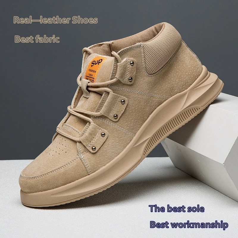 2020 The new lace-up Real-Leather shoes of autumn Fashion Light Sneaker Can go with Men's casual SM-13 | Обувь