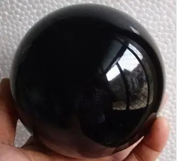 

100% natural black Feng shui obsidian quartz crystal ball healing as gift