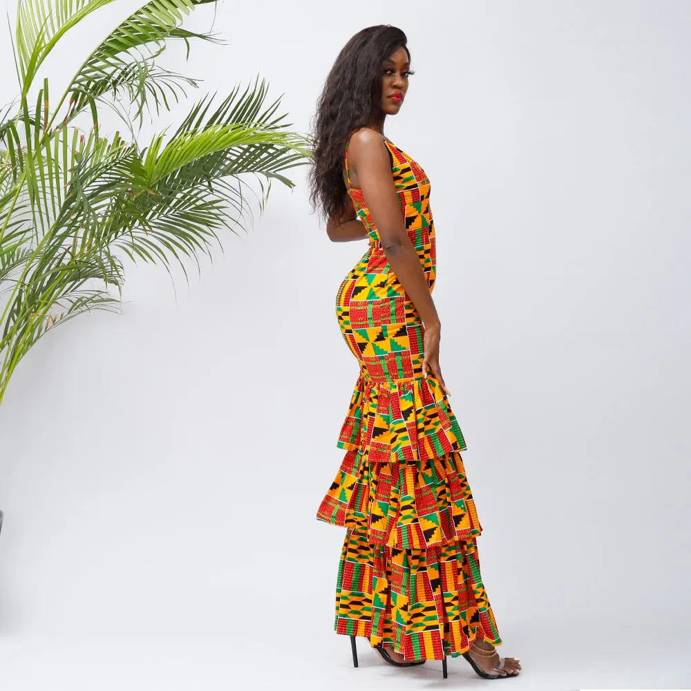 African Dresses For Women 2021 Kente Dresses African Women Ankara Dresses Women Wedding Dresses Cotton Wax Traditional Clothing