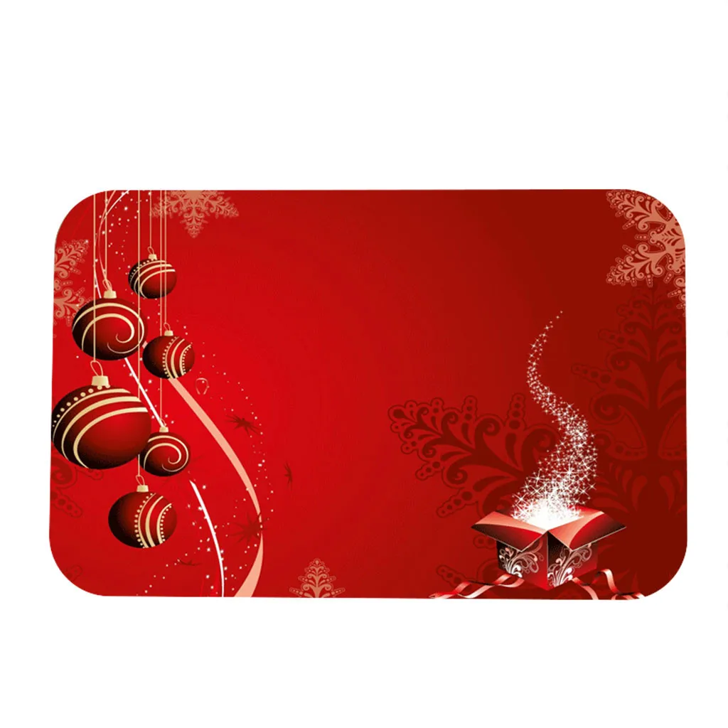 Высокое качество Рождественская Снежинка Рождественский шар красный фланелевый нескользящий ковер 40x60 см поддержка Прямая поставка