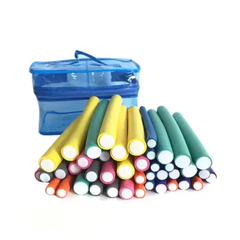 

42Pcs Flexible Curling Rods Magic Curler Rod Twist-flex Hair Roller 7 Sizes Foam Reusable Non Heating Safe Styling Tool