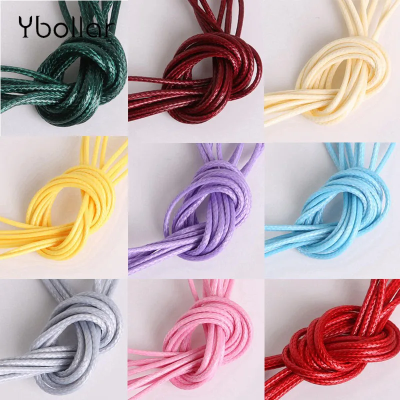 

2mm 5 Meters Waxed Cotton Cord Waxed Thread String Strap Necklace Rope For Jewelry Making Bracelet DIY Color Choose
