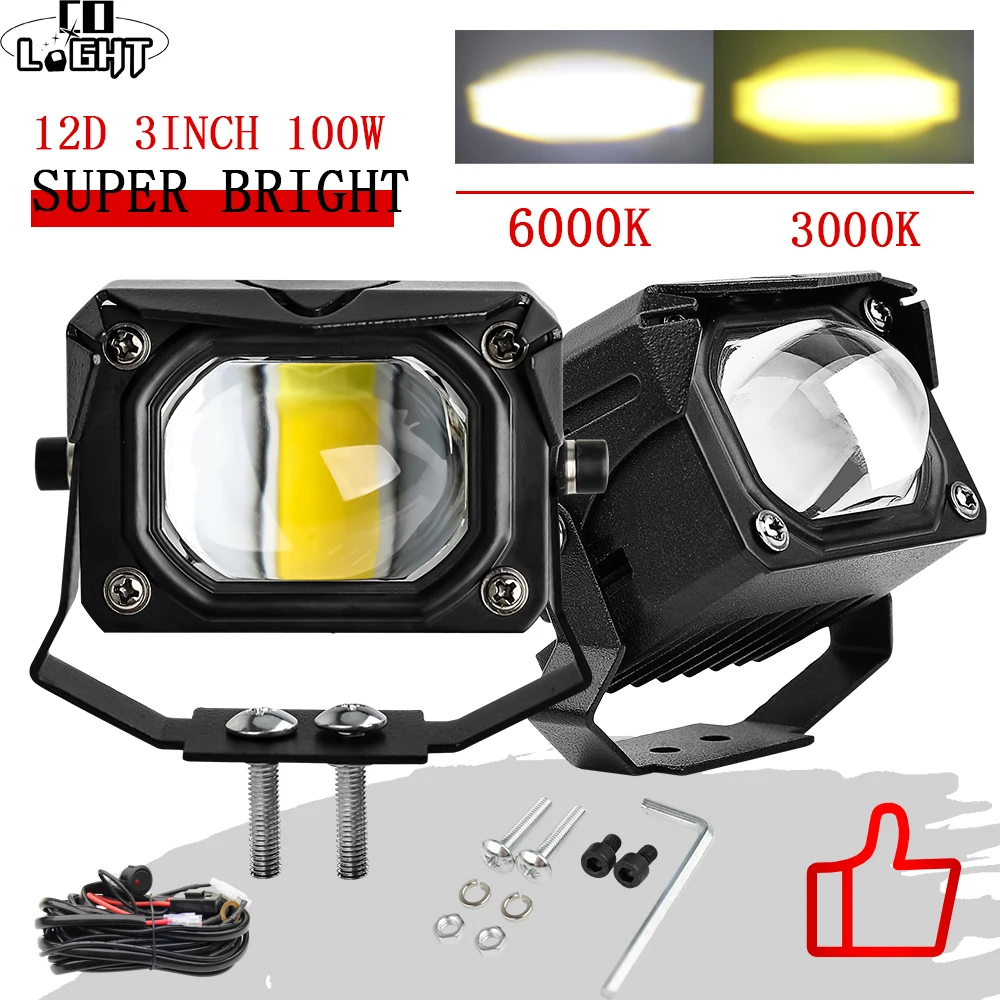 

CO LIGHT 12D New LED Work Light Bar 3" 12000LM Spotlight Flood 12V 24V 6000K 3000K Offroad LED Light Bar For Trucks 4X4 4WD SUV