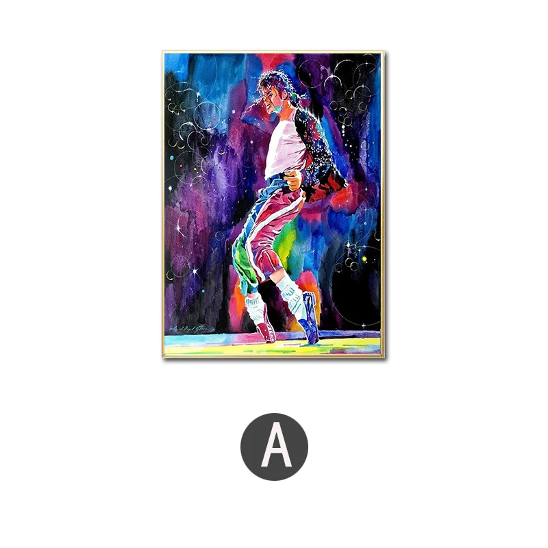 Известная звезда Майкл Джексон Поющая картина маслом на холсте впечатление супер звезда портрет масляные краски гостиная домашний декор - Цвет: A