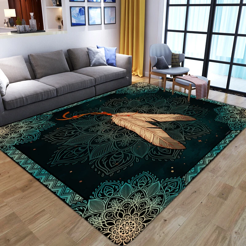 Gorgeous Mandala floral 3D Print Carpets for Living Room Bedroom Decor Carpet Soft Flannel Home bedside Floor Mat play Area Rugs