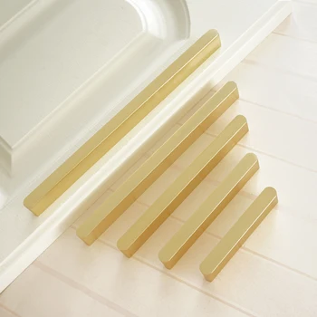 

2.5" 3.75" 5" 6.3" 7.55" Brass Door Handles Zinc Alloy Cabinet Pull Handle Cupboard Wardrobe Drawer Handle 64 96 128 160 192mm