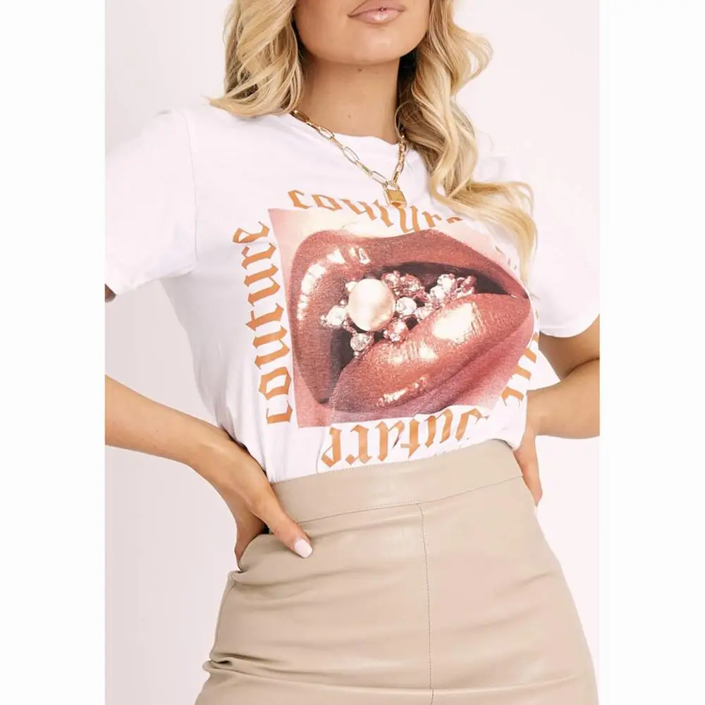 New Women Classic Casual T-Shirt Women Short Sleeve Summer Tops Women Embossing Letter Print Tee Shirt Female Loose T Shirts