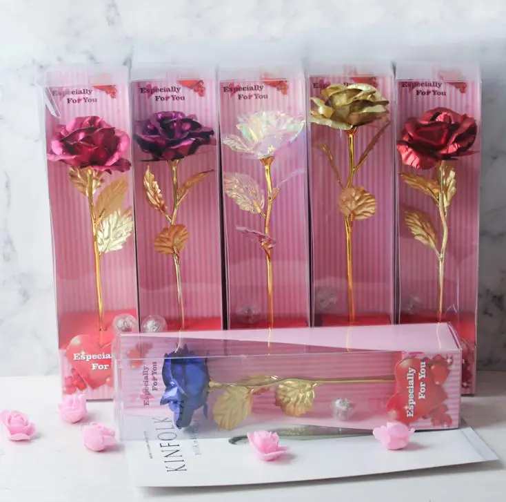 

New Valentine Single Rose With Light Carnations Flowers Mother's day Gift Best Valentine's Day Gift Artificial Flowers SN2689