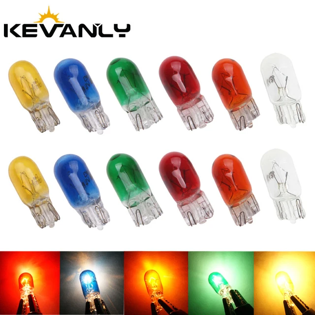 20pcs Car Halogen T5 T5LED W2W T10 W5W 194 158 12v 5w Auto Lamp