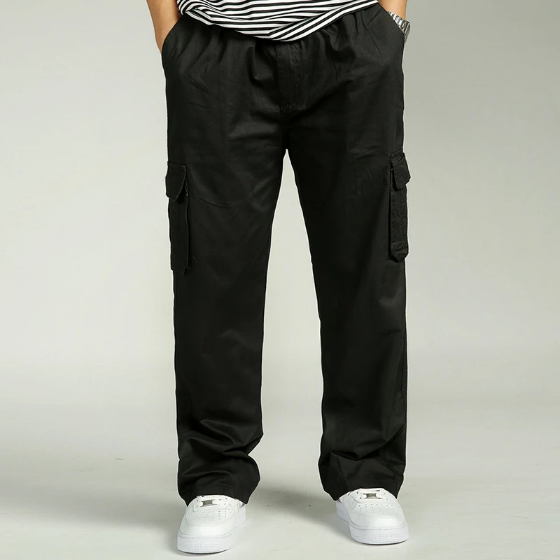 Весенние и осенние мужские свободные большие размеры XL прямые брюки оверсайз брюки с эластичной резинкой на талии повседневные брюки мужские 6XL 5XL 4XL 3XL