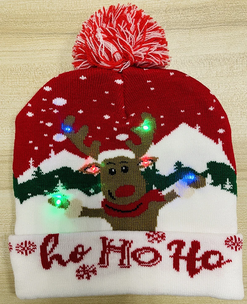 thumbnail image 1 of ¡EN OFERTA! Gorro navideño de punto con luces LED para Año Nuevo 2024, gorro cálido iluminado para niños y adultos, decoración navideña para Año Nuevo, 1 of 5