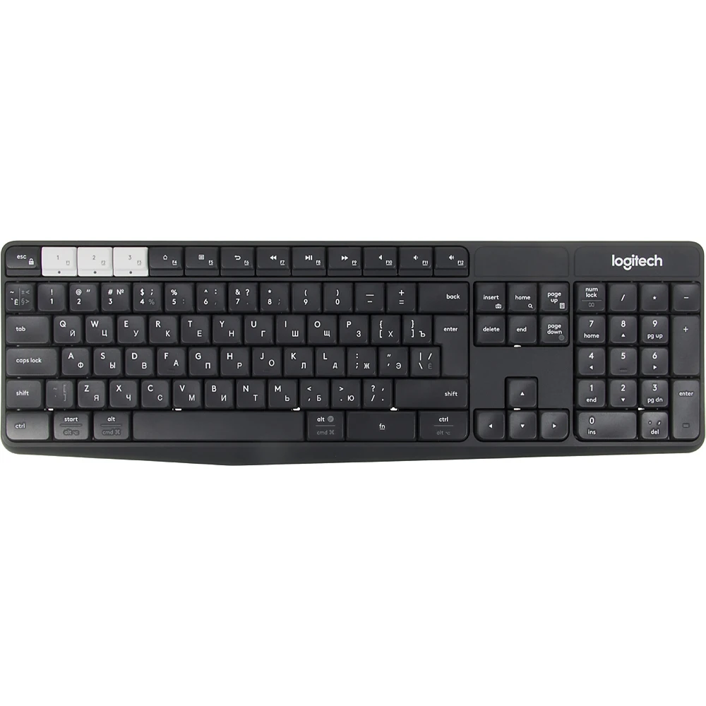 Клавиатура Logitech Multi-Device Stand Combo K375s темно-серый беспроводная BT slim Multimedia для н