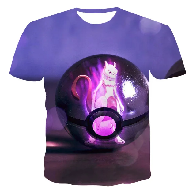 The Latest Summer Male And Female Personality Cute Anime Pokemon Pattern 3d Printing Popular Casual Loose Top Oversized T-Shirt 61196