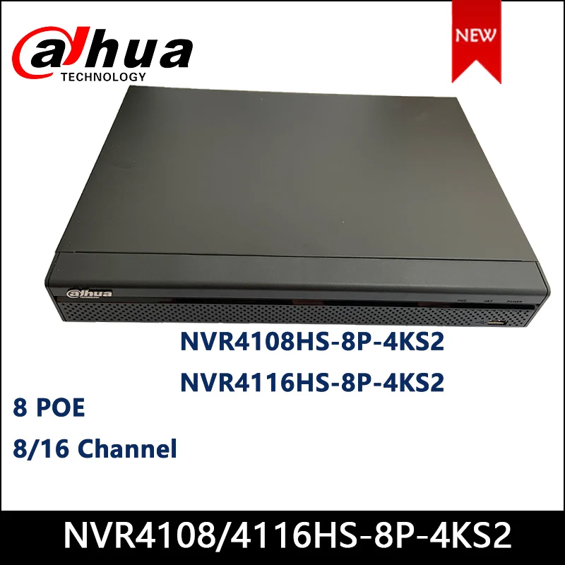 Сетевой видеорегистратор Dahua POE NVR NVR4108HS-8P-4KS2 8/16 Channel Compact 1U 8PoE 4K &amp H.265 Lite |