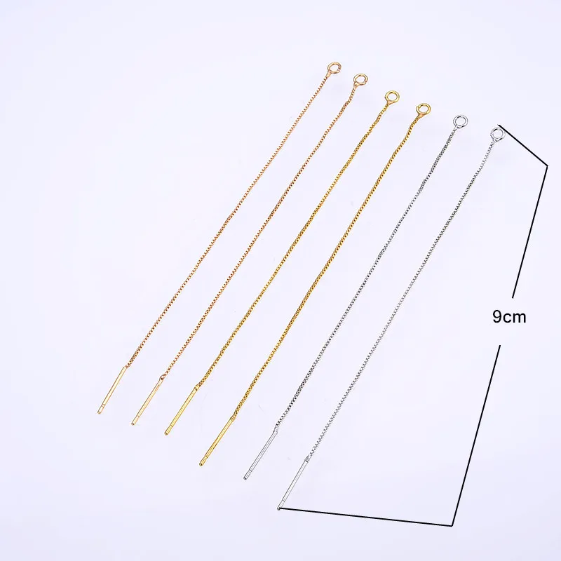 

KAMAF 9 cm long contracted temperament joker ear chain turn ms O capacity of gold plated earring DIY accessories handmade pearl
