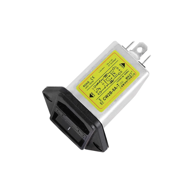 6A IEC Впускное отверстие с одной предохранитель 220V AC анти-помех EMI Разъем 50/60Hz CW2B-1A/3A/6A/10A-T(D3) Мощность фильтр - Объем: 6A