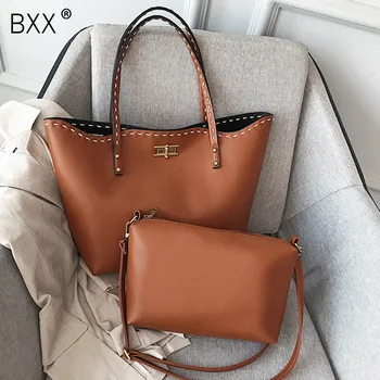 

[BXX] Vintage PU Leather Crossbody Bags For Women 2020 New Shoulder Bag Fashion Handbags Purses High Capacity Bucket Bags HL182