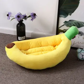 

Teddy Bear Funny Pet Nest Removable Washable Cartoon Banana Kennel Pet Supplies Cat Nest Small Dogs Winter Warm Universal
