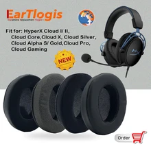 EarTlogis החלפת EarPads עבור HyperX ענן I/ II, ליבת ענן, ענן X, ענן כסף, ענן אלפא S/זהב, פרו ענן, ענן משחקים