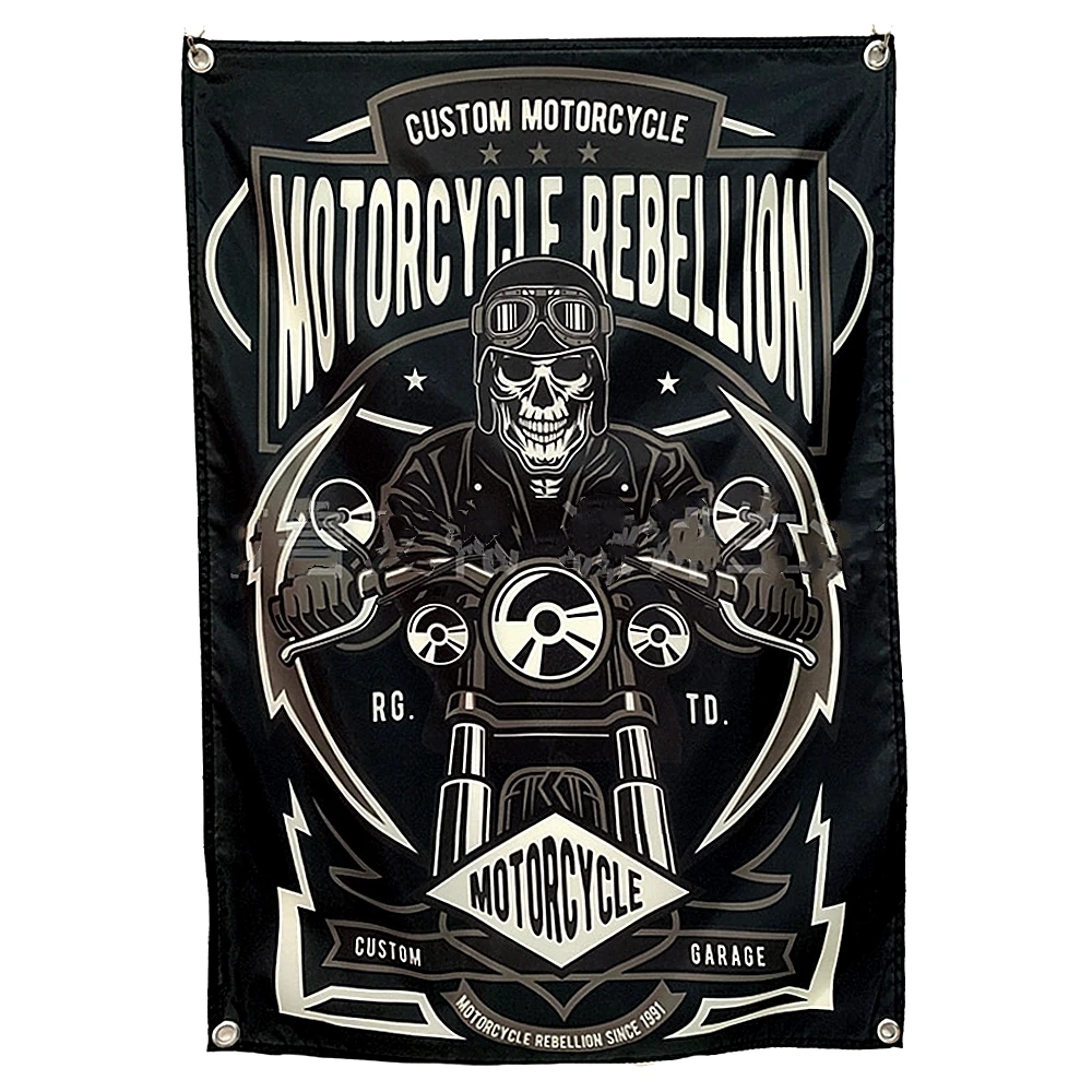 Motorcycle locomotive tattoo Poster Flag Banner Tapestry ISN Background Cloth Wall Stickers Bar Cafe Studio Bedroom Decoration | Дом и сад