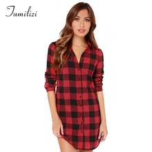 Leisure Long Sleeve Plaid Red Lattice Lapel Shirt  Cool Blouse Women Vintage Ladies Tops Female Korean Fashion Clothing