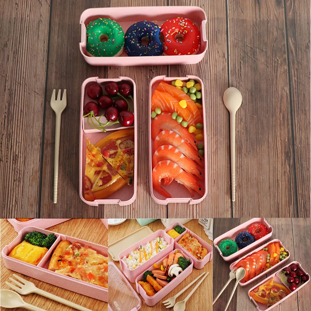 900ml 3 Layers Bento Box Lunch Box Food Container Storage Japanese Wheat Straw Material Microwavable Dinnerware Student Lunchbox 900ml 3 Layers Bento Box Lunch Box Food Container Storage Japanese Wheat Straw Material Microwavable Dinnerware Student Lunchbox