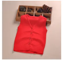 The new small pony baby clothes v-neck sweater cotton render unlined upper garment made of pure cotton knit private vest