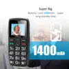 Artfone C1+ Bar Senior Mobile Phone With Free Charging Dock Big Rubber Keypad  For Elderly Dual Sim One Key SOS FM 1400mAh Cell 4
