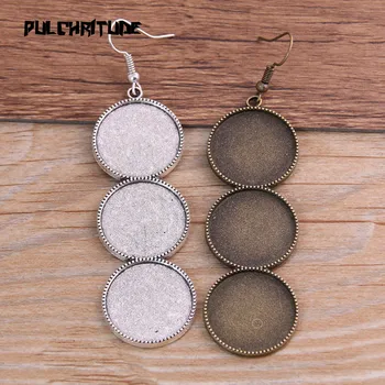 

2pcs 20mm*3 Two Color Cabochon Earring Base Setting Blank Stainless Steel HooksDiy Accessories For Making Earrings