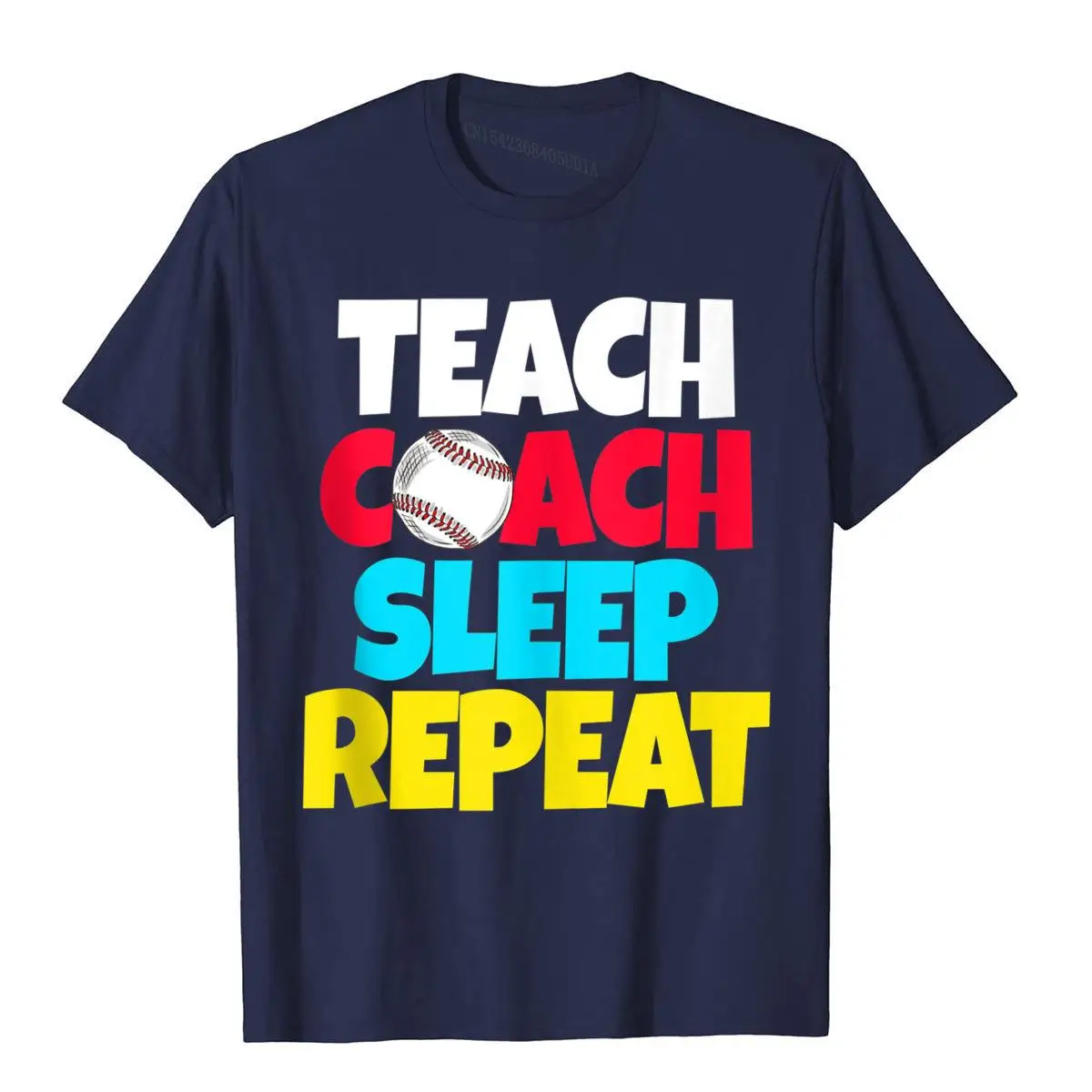 Teach Coach Sleep Funny Baseball Tank Top__B5502navy