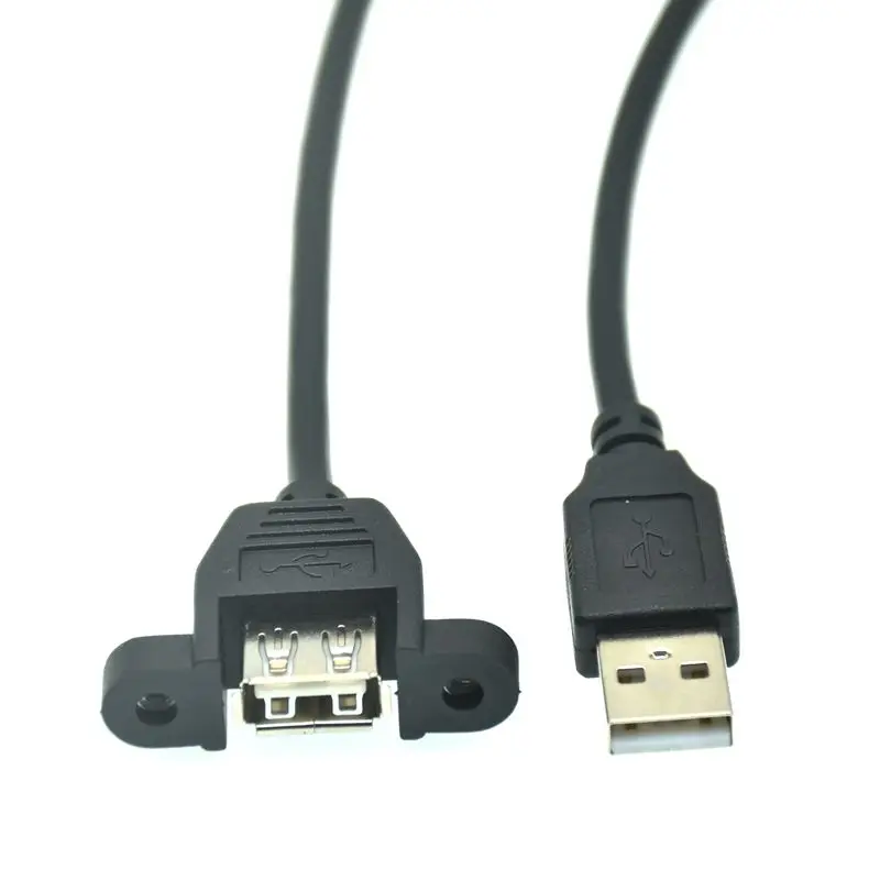 Sukvas 20pcs/lot 30CM B Male to USB A Female Adapter Converter Screw Lock Panel Mount Data Cable Cord Cable Length: 30cm