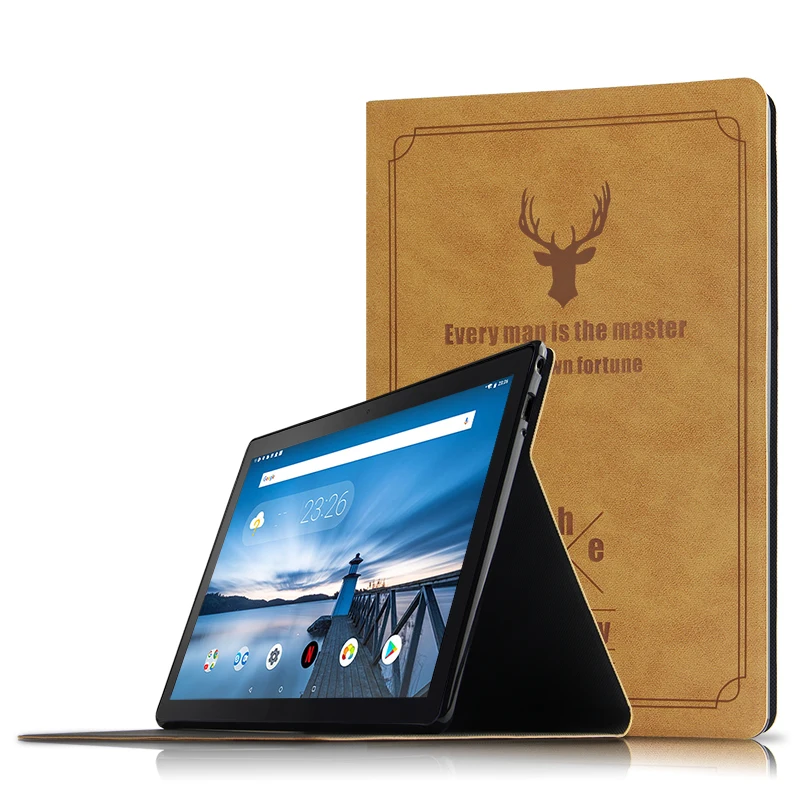 brown Чехол для lenovo Tab M10, чехол TB-X605F TB-X605L TB X605, защитный чехол для планшета из искусственной кожи, 10,1 дюймов, чехол-подставка - Цвет: brown