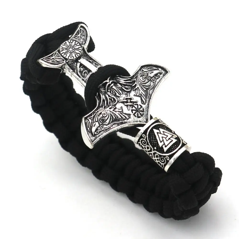 Викинг один Raven Aegishjalmur славянский Kolovrat Thor Молот Мьёльнир Men Vikingos Amulet Knot бисер с