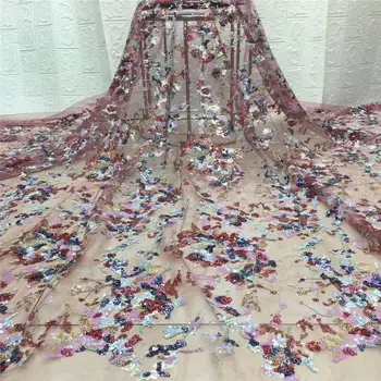 

New style Sequined Net Lace African Sequins Lace Fabric For Indian Women Party Evening Dress Material French Guipure Mesh Laces