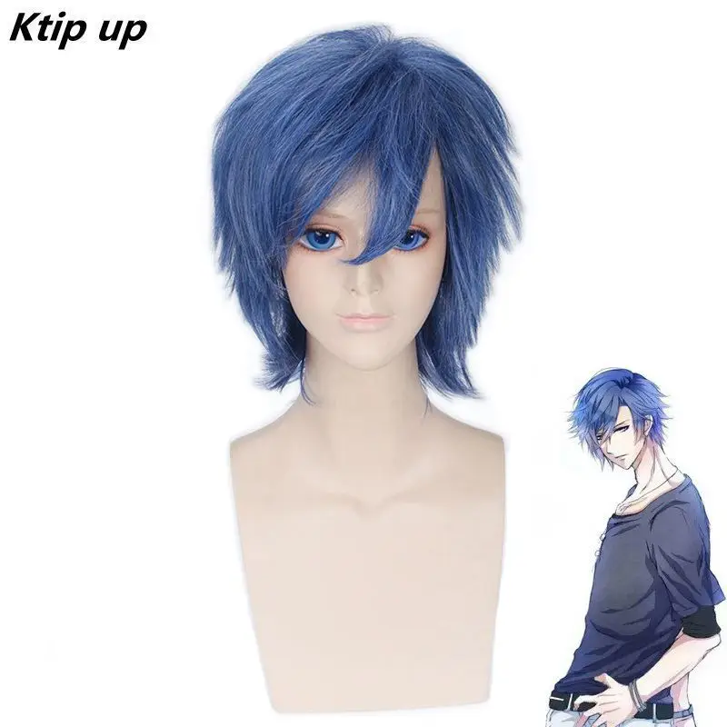 

Ktip Up 12" Blue White Mix Short Shaggy Layered Fluffy Synthetic Hair Uta No Prince Sama Tokiya Ichinose Cosplay Costume Wigs