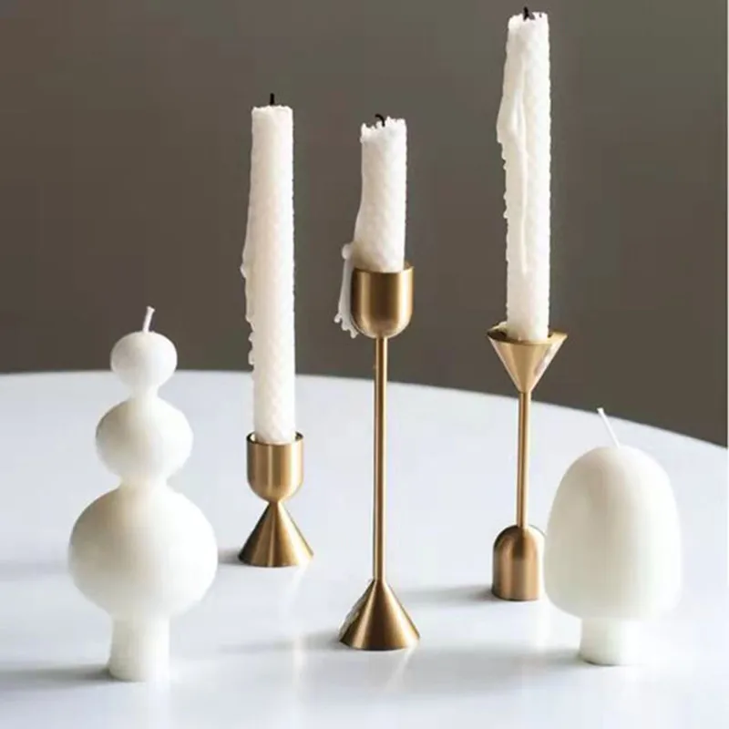 Candle Holders American Brass Candle Holder Ornament Home Simple Retro Model Single Head