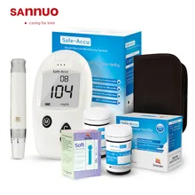 SINOCARE sannuo Safe-Accu Blood Glucose Monitor 150 Test strips Lancets Glucometer Monitor Meter Blood sugar Codefree
