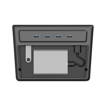 

6 In 1 Anti-theft USB-A Port USB Hub Charging Car Dongle Data Transmission Accessories Storage For Tesla Model 3 2020 Version