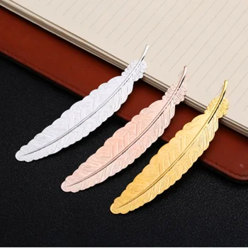 

1Pc Creative Silver Gold Color Metal Feather Bookmark Chinese Style Vintage Marker Nice Cool Book Markers School Supplies