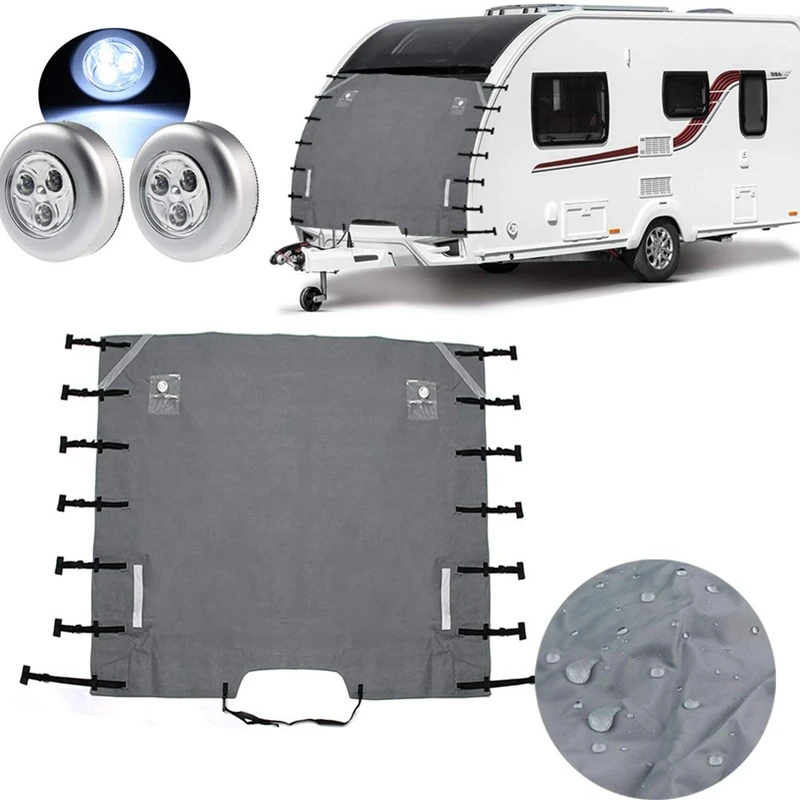 NewCaravan Передняя буксировочная крышка, универсальный караван протектор Чехлы аксессуары с 2 светодиодный фонари для RV дом на колесах