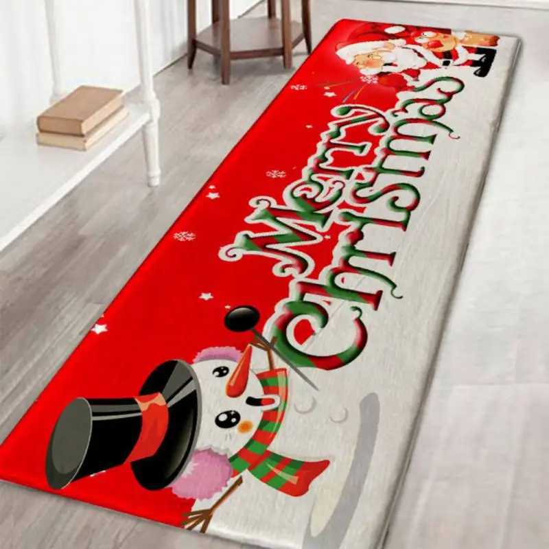 Рождественские фланелевые коврики из ткани Tapis Noel, Нескользящие абсорбирующие коврики для ванной, домашние коврики для кухни - Цвет: F
