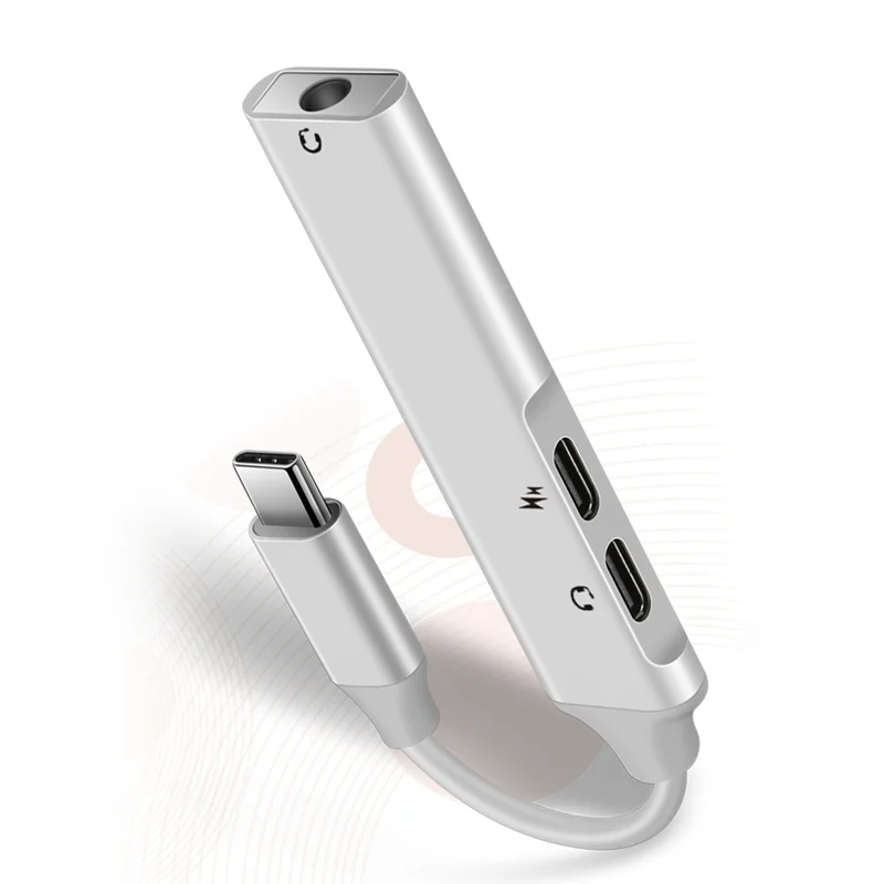 Type-c USB C адаптер 3в1 цифровой аудио typec гарнитура 3,5 мм Аксессуары для мобильных телефонов PD Зарядка для Xiaomi huawei samsung Oppo