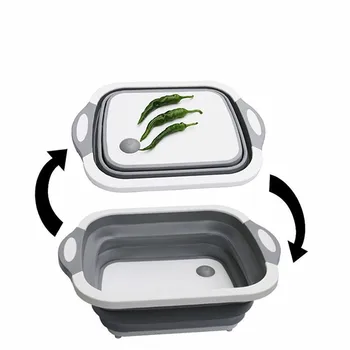 

2 in 1 multifunctional kitchen folding chopping board drainage basket Kitchen Organizer