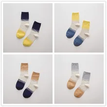 Твидовые хлопчатобумажные носки для девочек, женские мягкие мраморные Цветные Лоскутные теплые носки для зимы, короткие носки, 5 пар/лот