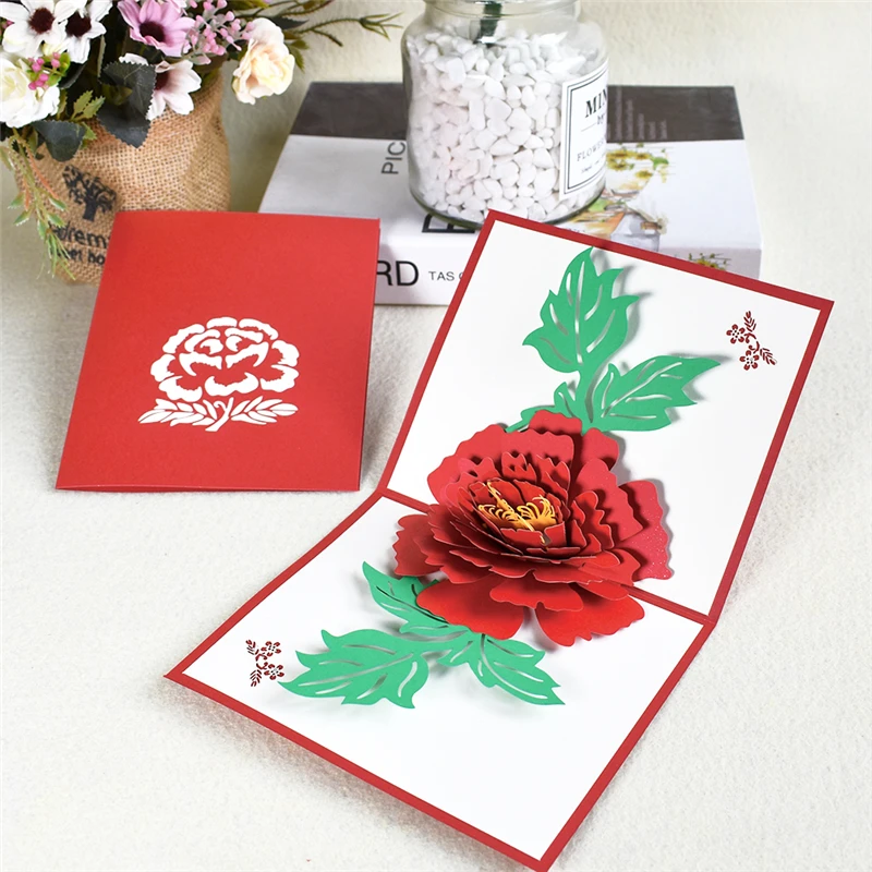 

Pop-Up Flower Card 3D Mothers Day Greeting Cards for Mom Thanks Giving Birthday Anniversary Peony